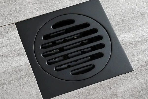 Black Brass 10 X 10 Cm Shower Floor Drain Washroom Bathroom Invisible Drain Cover Square Waste Floor Drain